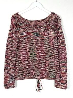 Theory Coella Soft Chain knit wide neck knit cotton sweater size S small